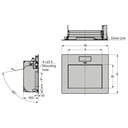 Maatvoering afvalklep AZ-AT touchless